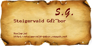 Steigervald Gábor névjegykártya
